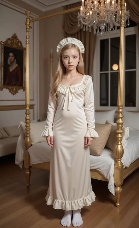 realistic photo,highest quality, masterpiece, highest resolution, artwork, super get used to it, many become familiar with, become familiar with, get used to it,change,,little girl, before bedtime,((ten years old,little girl, short body height,european gir...