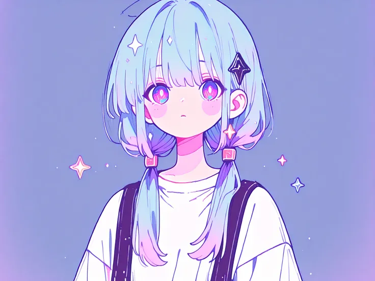 k4fu, diamond hair ornament, hair over shoulder, low twintails, multicolored eyes, white pupils, bright pupils,自転車の後ろ座席に座る、揺れる制服スカート、