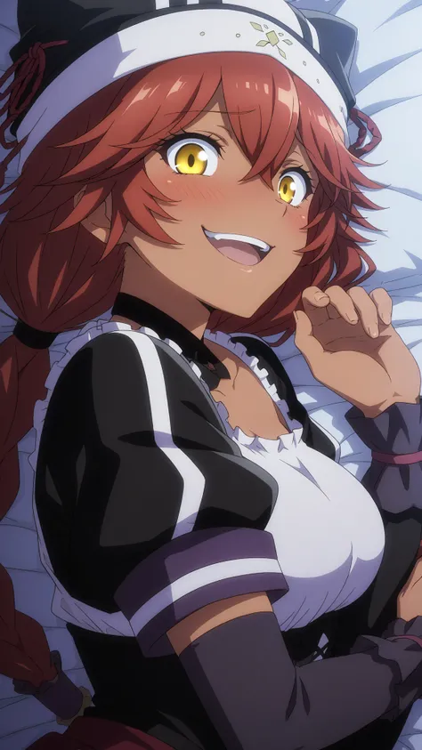 Lupusregina_Beta, overlord \(maruyama\)
High quality ,  best quality , masterpiece,  High Resolution , detailed face( LoRA: Lupusregina),anatomically correct, detailed hair Style( LoRA: Lupusregina),anime Coloring
red hair, twin braids, long hair, hair tub...