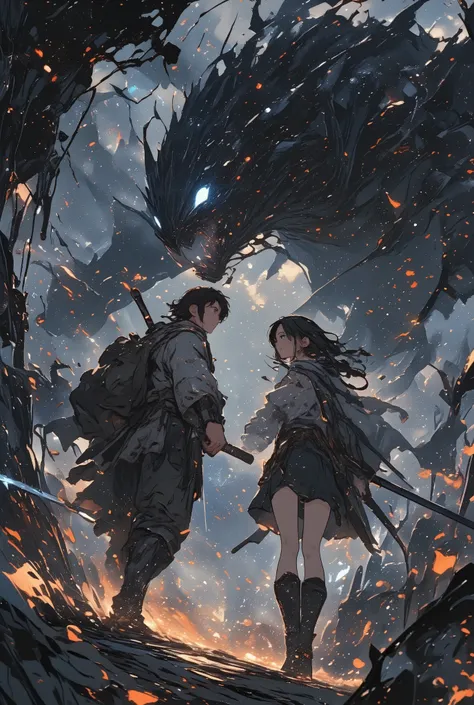 Two monster hunters flirt right during a tough fight