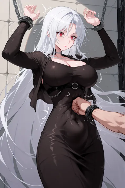 masterpiece,best quality,highres,Super detailed,very detailed,highest quality,super detailed,high quality,high-definition,extremely detailed, absurdres,perfect lighting,outdoors,hanging all hands over head higher,hanging two hands over head higher,((((chai...