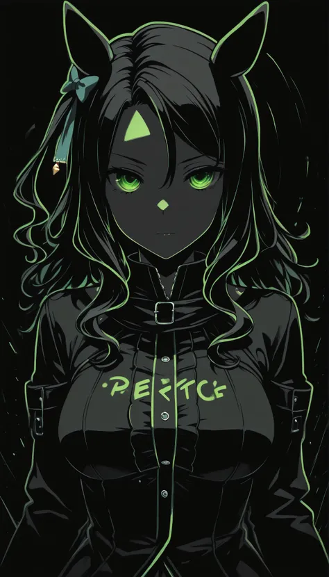 (masterpiece, Highest Quality ), 1girl, king halo \(Uma Musume\),blatant,Normal Breasts,masterpiece, Highest Quality, Ultra Details, High Gress, 1girl, solo, Mature Women, beautiful and perfect face, detailed eyes,limited palette,Black background,colorful,...