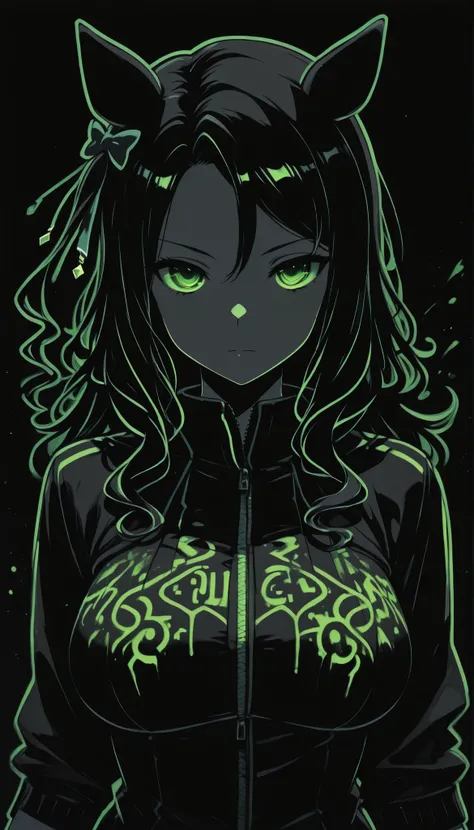 (masterpiece, Highest Quality ), 1girl, king halo \(Uma Musume\),blatant,Normal Breasts,masterpiece, Highest Quality, Ultra Details, High Gress, 1girl, solo, Mature Women, beautiful and perfect face, detailed eyes,limited palette,Black background,colorful,...