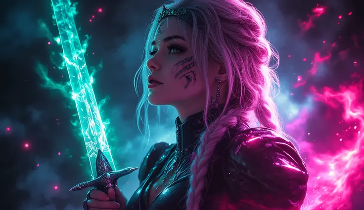 EE_Und, hochwertig, digitale Malerei, (best quality), hochdetailliert, das Schwert haltend, high-quality sword, (Big gun), (Bubiklingen:1.2), Beautiful blade, (Angriffsstellung), Aktionspose, oversized iron sword, girl, mechanical arm
Her penetrating, rad...