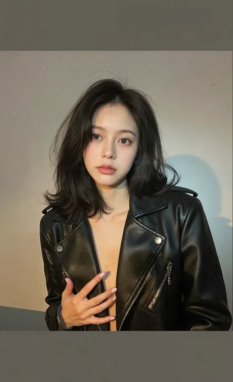 I want you to be a Korean woman, But don't change her hair, that her facial features are like those of an Idol, if you can make her look like Karina from Aespa, that her face is very pretty and that she is Korean don't change anything but her face and hair...