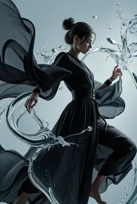 ultra high resolution, ((obra-prima))), (((melhor qualidade))), ((ultra detalhado)),  ((Extremely refined)),Cinema Lighting, ambiente detalhado(real), motion blur, depth of field,
Photorealistic,a woman dressed in a black medieval dress ,lonely,coque de c...