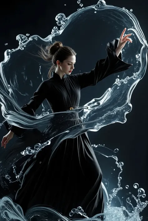 ultra high resolution, ((obra-prima))), (((melhor qualidade))), ((ultra detalhado)),  ((Extremely refined)),Cinema Lighting, ambiente detalhado(real), motion blur, depth of field,
Photorealistic,a woman dressed in a black medieval dress ,lonely,coque de c...