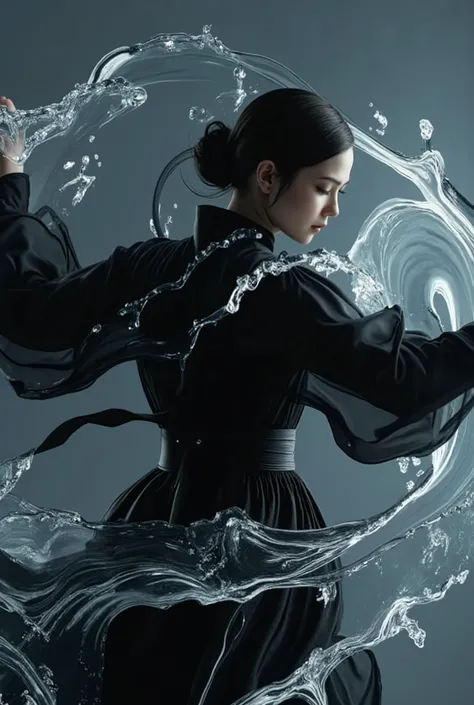 ultra high resolution, ((obra-prima))), (((melhor qualidade))), ((ultra detalhado)),  ((Extremely refined)),Cinema Lighting, ambiente detalhado(real), motion blur, depth of field,
Photorealistic,a woman dressed in a black medieval dress ,lonely,coque de c...