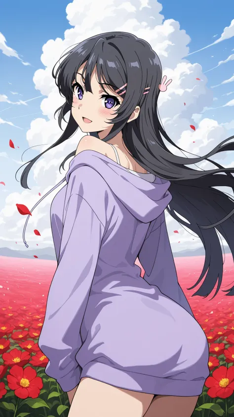 BREAK (masterpiece:1.2), best quality, high resolution, unity 8k wallpaper, (illustration:0.8), (beautiful detailed eyes:1.6),Twisting clouds forming a cyclone
above an open red flower field,
flowers bending sharply under wind pressure,
air filled wi...