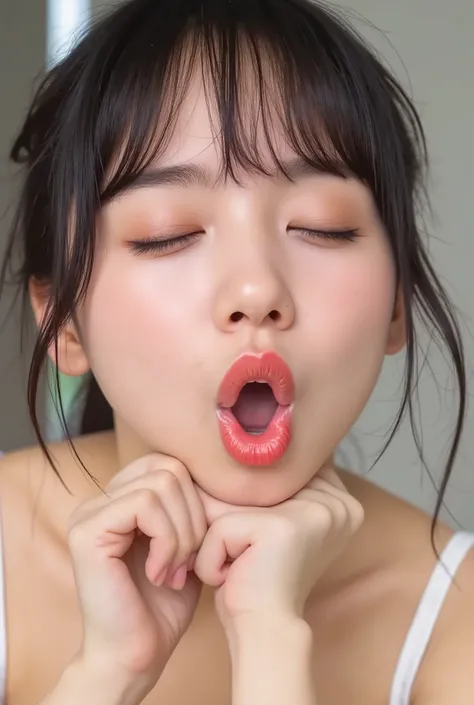 orgy, deep throat , Japanese girls, cute,Black Haired Short Bob ,happy face, During Anal Sex ,Naked, Very excited about the face , showing off her vagina, The girl's face is full of sperm, VAGINA IS WET , girl pees