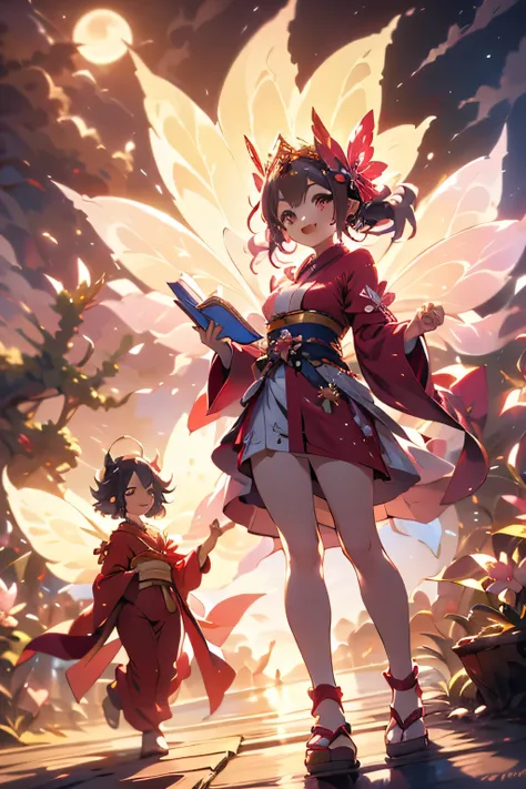 沢山Fairy、from below、((Fantasy))、Fairy、(((Two women)))、(8k)、(masterpiece:1.4)、(high resolution)、(最high resolution)、(超high resolution)、(anatomically accurate hands)、break、 Brown Hair、shorthair is added、((Smile Yan))、((Moonlit Night))、 Midnight 、(Summit:1.4)、...