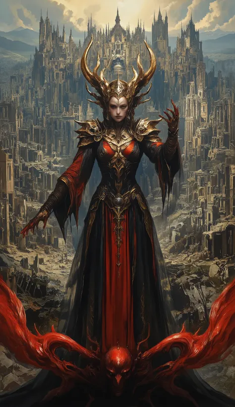 color contrast, hyperrealistic poses, cinematographic photography , detailed, best quality , High resolution , intricate details, vivid colors , detailed Style Photography Hyperrealism oil painting portrait of a creepy yet beautiful mystical female creatur...