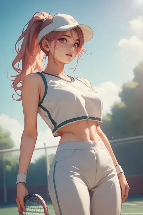 best quality、miniskirt、Realistic、Real photo、white panties、tennis wear,Ponytail、Cotton pants、Fresh bread、Beautiful girl、、Panchira、white panties、Beauty