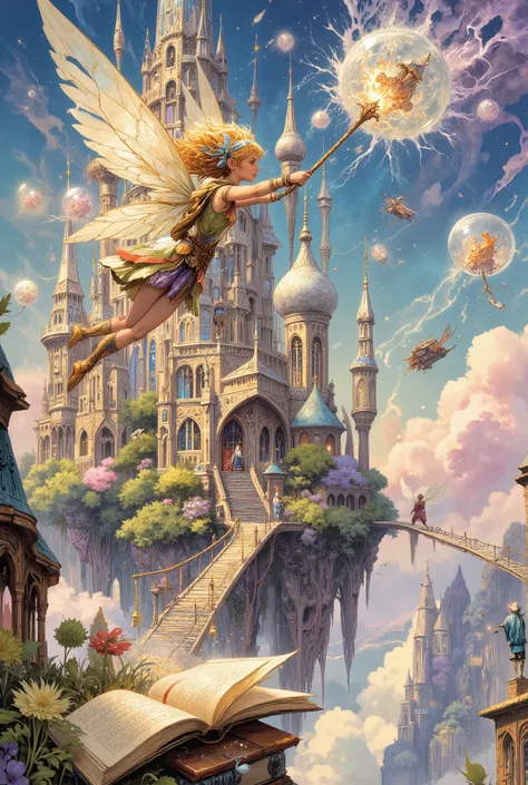 Scene: High in the sky, among fluffy pink and blue clouds, the huge building of the Fairy Academy is floating — an airy castle made of crystal, mother-of-pearl and fresh flowers. Its towers shimmer with iridescent radiance, and the bridges between them are...