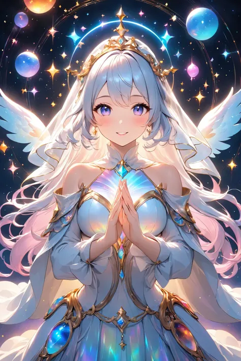 Lumiere, mysterious and sensual, transparent glow, flowing celestial form, alluring expression,
rhythmic movement, multiple tasks,
gentle touch, beautiful hands, enveloped by beautiful hands,
multi - colored talents seeping from within,
gentle yet allu...