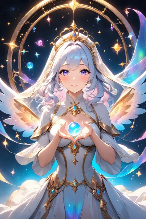 Lumiere, mysterious and sensual, transparent glow, flowing celestial form, alluring expression,
rhythmic movement, multiple tasks,
gentle touch, beautiful hands, enveloped by beautiful hands,
multi - colored talents seeping from within,
gentle yet allu...