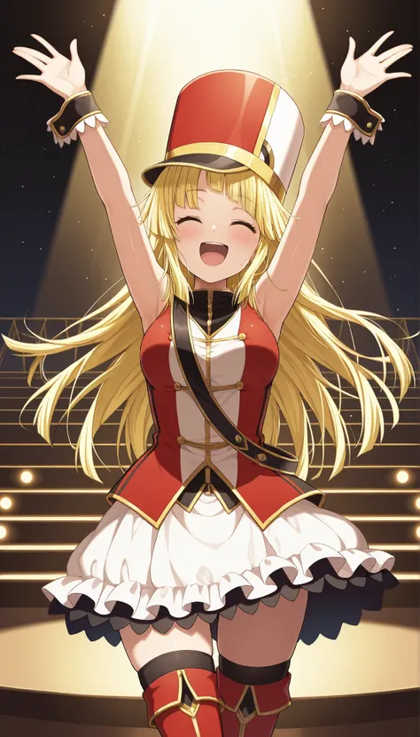 Volumetric Lighting, (masterpiece), (best quality), (ultra-detailed), illustration, ((disheveled hair, very good hair))), detailed eyes, perfect composition, moist skin, intricate details, very good lighting BREAK, Tsurumaki Kokoro, long hair, blonde hair,...