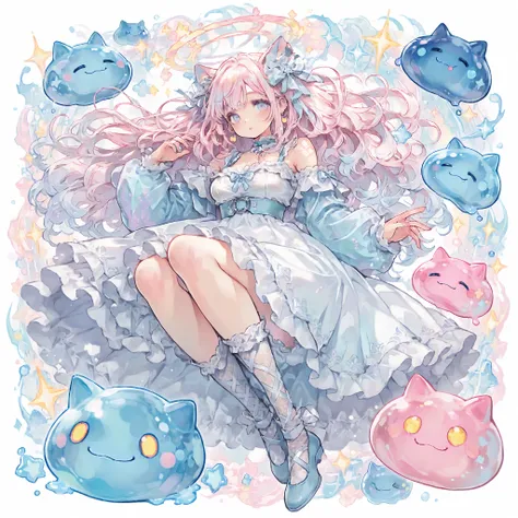 pastel colors,F_S_IChooseYou, fantasy, catslime,catslime kingdom