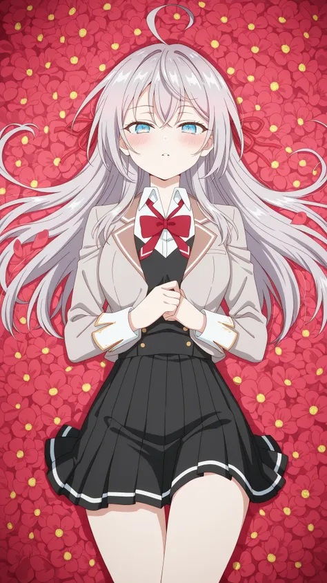 BREAK (masterpiece:1.2), best quality, high resolution, unity 8k wallpaper, (illustration:0.8), (beautiful detailed eyes:1.6),Twisting clouds forming a cyclone  
above an open red flower field,  
flowers bending sharply under wind pressure,  
air filled wi...