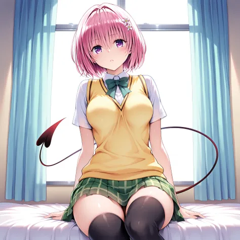 solo,masterpiece,best quality,super fine illustration、finely detail 、clear picture、UHD、HDR, amazing quality, highres, absurdres, very aesthetic, high resolution, ultra detailed, perfect details,(masterpiece, detailed:1.2)、Momo Belia Deviluke (To Love Ru Al...