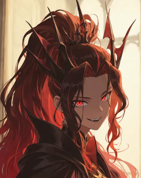 parted bangs, gradient hair,streaked hair, wavy hair, high ponytail,EBNiko, tsurime, (Solo leveling style, anime style:1.3), (looking at viewer, medium shot:1.22), (portrait, side shot, medium shot, three quarter shot:1.3), (1girl:0.95), solo, masterpiece,...