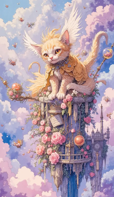 Scene: High in the sky, among fluffy pink and blue clouds, the huge building of the Residence of the Ruler of the World is floating — an airy castle made of crystal, mother-of-pearl and fresh flowers. Its towers shimmer with iridescent radiance, and the br...