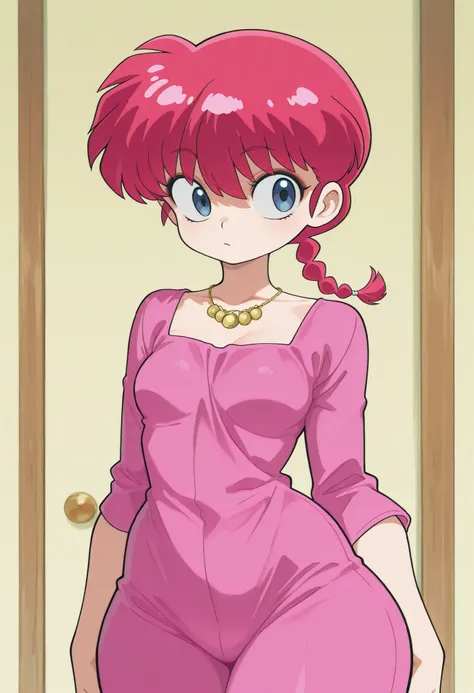 safe_pos, Ranma Saotome. red hair. pigtail. blue eyes. braid. small breasts. huge hips. necklace. black eyeliner. pink manicure. |The mouse has just gotten the fright of its tiny life....great view though 🤣