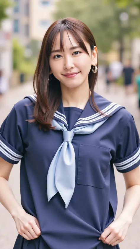 (8k, ultra-High Resolution, highest quality, masterpiece:1.2), masterpiece, best quality,  illustration of a woman with a penis , Ultra High Definition, Precise, High Resolution,  8k Wallpaper, perfect dynamic composition wearing a working girl uniform, be...