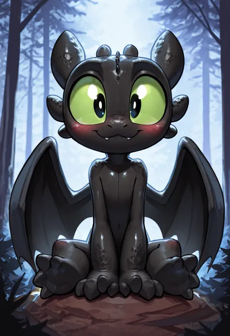 score_9, score_8_up, score_7_up, anthro, masterpiece, best quality, amazing quality, very aesthetic, absurdres, source furry, 1boy, toothless_httyd, dragon, night fury, black scales, wings, tail, claws, 1boy, green sclera, black pupils, narrowed eyes, epic...