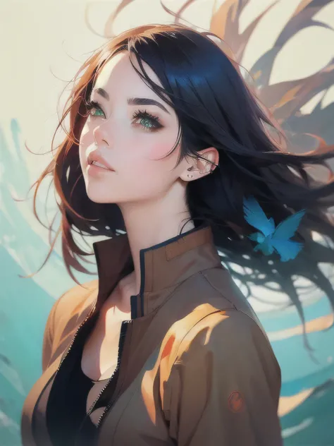 kurisu makise steins gate anime, atmospheric, elegant portrait, super highly detailed, professional digital painting, artstation, concept art, 8k, art by wlop, artgerm and alphonse mucha and eiichiro oda shinkai makoto vibrant Studio ghibli kyoto animation...