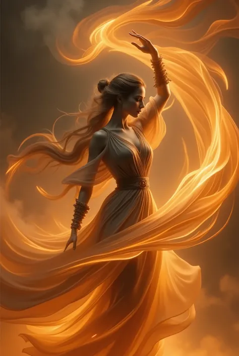 Re211. close-up do tronco .A hyper-realistic photograph of a powerful female character deftly commanding fire. Flames wrap around her in hypnotic, movimento fluido, your entire body in its embrace of fire. sua longa, flowing hair is elegantly attached, shi...