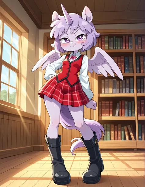 miwako,, [twilight sparkle], ((masterpiece)), ((HD)), ((high res)), ((solo portrait)), ((full body)), ((front view)), ((feet visible)), ((furry; anthro horse)), ((detailed fur)), ((detailed shading)), ((beautiful render art)), {anthro female; (slim figure)...