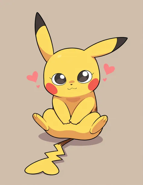 miwako,, masterpiece, best quality, amazing quality,
1girl, solo, no pupils, toon \(style\),
pikachu, pokemon \(creature\), heart-shaped tail, animal focus,