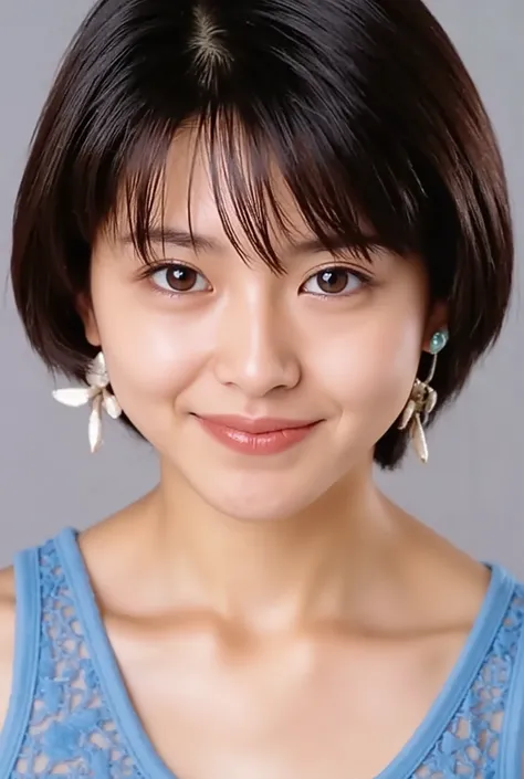 nsfw,  (sex:1.3)、girls,blonde's inner color、 dark brown hair 、Smile Yang、beautiful, big breasts元、 Big Breasts That Are About to Break  、big breasts、Nipples、Nipplesポット、(blue lace see-through erotic bra、)、8k、Photogenic, (raw photos, Highest Quality), (realit...