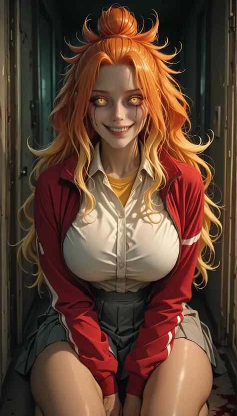 masterpiece, best quality, amazing quality, very aesthetic, absurdres, newest, scenery,
EBNiko, 1girl, solo, long hair, blonde hair, hair between eyes, huge breasts, wide curvy hips, thick thighs, voluptuous body, Curvy body, thicc woman, glowing yellow ...