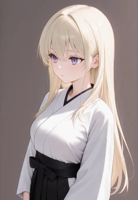 masterpiece, newest, best resolution, good quality, good lighting, safe. beautiful, adult, anime, good anatomy, . long hair, light ash blonde hair. purple eyes, dark eyelashes, piel clara, slim build, Medium Breasts Size D. woman is 20 years old, measures ...