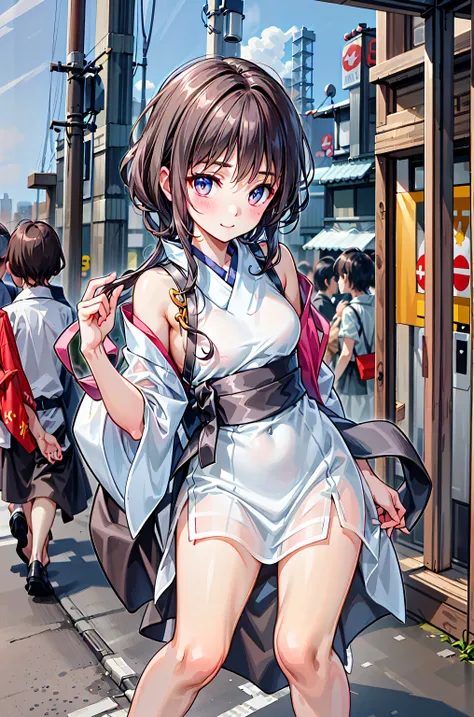 (( masterpiece)), ((Highest Quality)), ((Highest Quality)), (( very detailed)), ((8k CG wallpaper)), ((so delicate and beautiful)), ((shape)), (high resolution), , the girl on the left、((( Tokyo の風景:2.0)))、((( Tokyo tower:3.0))),Around Town , m...