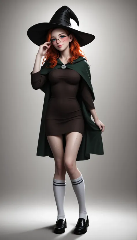 Realistic skin details. Trending. Masterpiece. Full body. thick outlines style. Standing position. dynamic pose. main character. girl pale white skin, detailed eyebrows, right eyebrow up. perfect cute face, cute and petite body. shy pose. 160 cm height. 45...