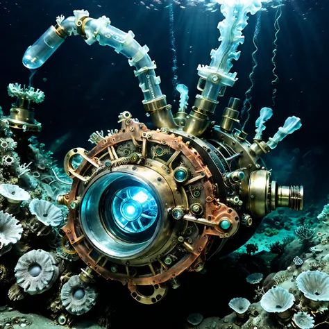 BIOMECHANICAL DEPTHS DISCOVERY: Advanced deep-sea drones encounter mysterious entities combining ancient machinery with living bioluminescence, documented at 6000m in the Mariana Trench.
HYBRID MACHINE-ORGANISM FEATURES:
- Clockwork mechanisms intertwined...