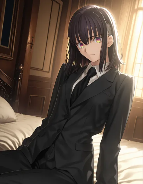 masterpiece, best quality, amazing quality, , 1girl, solo, mansion, looking at viewer,  <lora:Fate_SNHA_style_ILL-v2:1> fatesnhastyle, game cg,fatevnstyle, ((cinematic light)), [(gradient eyes from {black} to {light green}):0.2], {detailed beautiful hair} ...