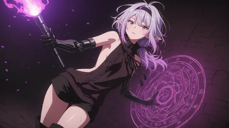 hand,ladyshadow,Masterpiece,best quality,Detailed Eyes,Delicate Beautiful Face,Close-up Portrait of Female Shadow,Upper body perspective,dusk light,side view, have deep eyes ,Single Beam of Light,dark background,low double ponytail hairstyle,Headband decor...