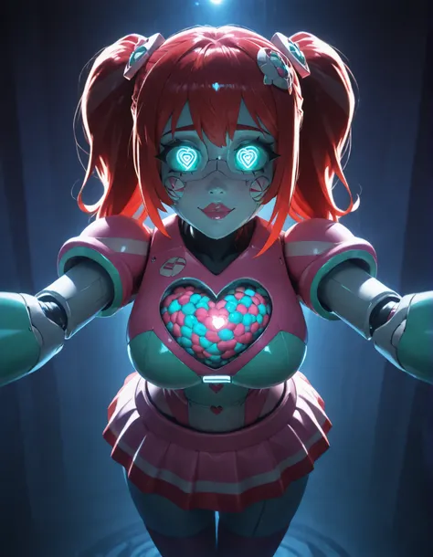 Score_Anime, Detailed eyes, -manip, -caption, 1 girl, solo, hypnotic eyes, heart_eyes, eye_contact, looking_at_viewer , glowing eyes, eyes_focus, hypnotizing_viewer , femdom ,spiral eyes, @_@, highly detailed, lighting and shadowing, high res, android, loo...