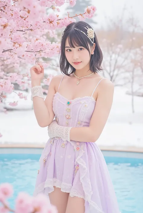 Smile Japanese cute junior  Young girl, (((age 15))), (freckles:0.7), (realistic skin texture), highly detailed, ultra high quality, wavy long hair, aqua and silver long hair, Naked, medium breasts, pinkish-white skin, standing, long hair, Full body, under...