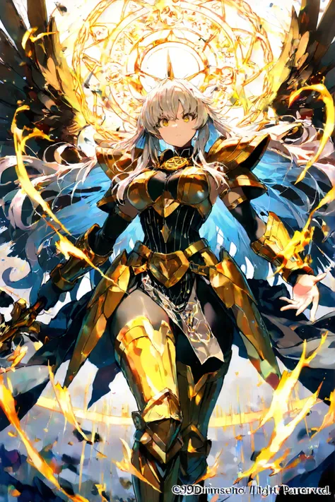 Highest Quality, Super Precise Depiction, Artistic Masterpiece, Lv.999, god々Immense Dignity, Highest Magical Crystal, Gaze of Transcendent, Perfect Physical Beauty, Overwhelming Presence, Legendary Armor in Black and Light Blue, god秘的な水色の輝きを放つ鎧, energy lin...