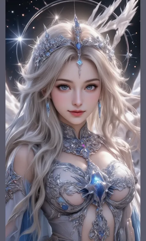 high image quality, super detailed,  best quality,  high resolution , 8k, formal art,  Beautiful young single women ,  Medium length platinum hair ,  Flying hair ,   beautiful blue eyes  , pink lips , A neat and beautiful nose, detailed face description, b...