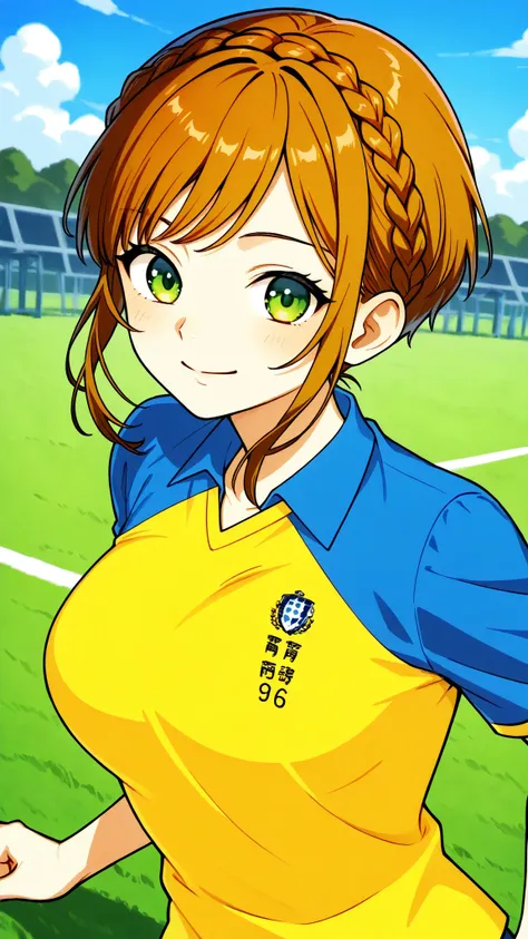 1girl,
score_9, IMG_1963.HEIC, absurdres,
white-blue-black, pastel,
depth_of_field, deep_contrast,
_style,
from_front, portrait, upper_body,
short_stature, well_proportioned, voluptuous, large breasts,
ograimon, collared shirt, yellow shirt, blue raglan...