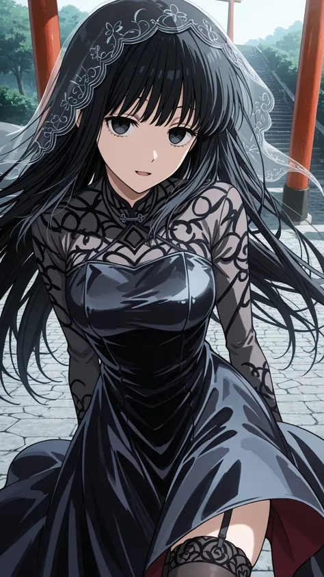 osaragi, sakamoto days
High quality ,  best quality , masterpiece,  High Resolution , detailed face( LoRA: osaragi),anatomically correct, detailed hair Style( LoRA: osaragi),anime Coloring
solo, 1 girl
black hair, long hair, black eyes,
veil, black dress, ...
