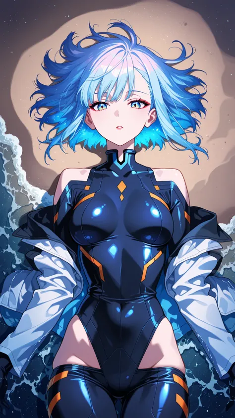 BREAK (masterpiece:1.2), best quality, high resolution, unity 8k wallpaper, (illustration:0.8),Rocky shore under a night sky filled with stars,  
waves glowing faintly with bioluminescence,  
Milky Way stretching across the horizon,  
cool blue tones, calm...