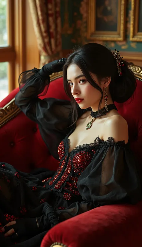 score_9, score_8_up, score_7_up, (masterpiece, UHD, 8K, 16K, ultra detailed),(full body portrait),((photorealistic)),European,
A sensual Medieval girl, she looks 23 years old, she is a vampire disguising as a human,(pale skin),her raven hair styled in an e...