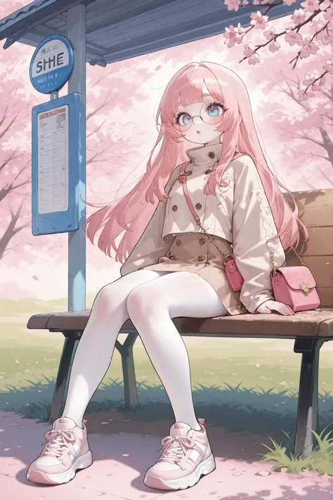 (CuteToon_ST,) The white-skinned Japan girl. She has white skin with pink blush. She has blue eyes, pink eyelashes and pink eyebrows. She has light Korean makeup, and her lips have pink gloss. She has straight longest ground-length bleached hair with Pink ...